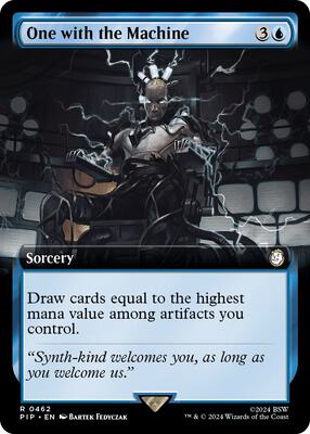 One with the Machine (Extended Art) card from Universes Beyond: Fallout