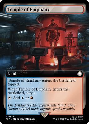 Temple of Epiphany (Extended Art) card from Universes Beyond: Fallout