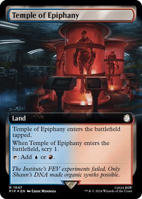 Temple of Epiphany (Extended Art) (Surge Foil) card from Universes Beyond: Fallout