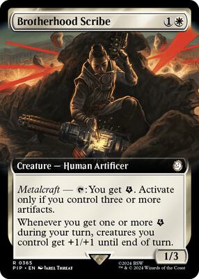 Brotherhood Scribe (Extended Art) card from Universes Beyond: Fallout