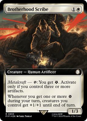 Brotherhood Scribe (Extended Art) (Surge Foil) card from Universes Beyond: Fallout