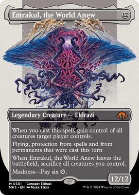 Emrakul, the World Anew (Borderless) card from Modern Horizons 3