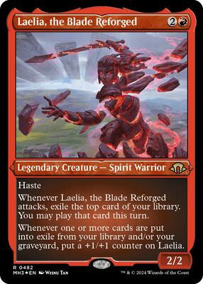 Laelia, the Blade Reforged (Foil Etched) card from Modern Horizons 3