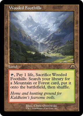 Wooded Foothills (Retro Frame) card from Modern Horizons 3