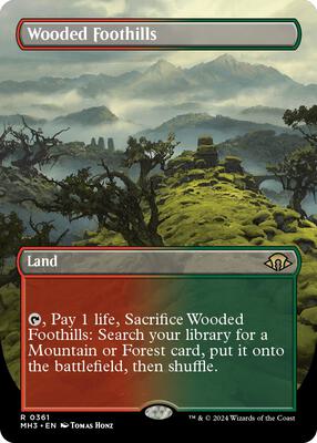 Wooded Foothills (Borderless) card from Modern Horizons 3