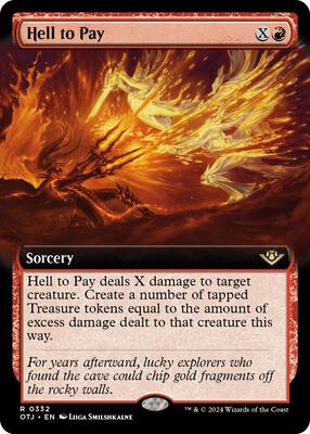 Hell to Pay (Extended Art) card from Outlaws of Thunder Junction