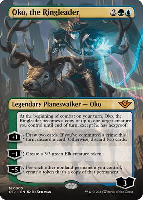 Oko, the Ringleader (Borderless) card from Outlaws of Thunder Junction
