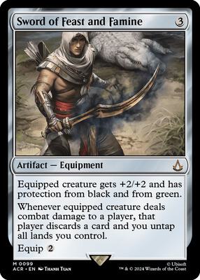 Sword of Feast and Famine card from Universes Beyond: Assassin's Creed