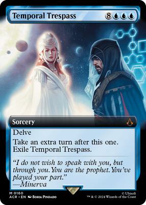 Temporal Trespass (Extended Art) card from Universes Beyond: Assassin's Creed