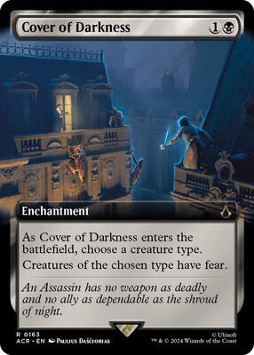 Cover of Darkness (Extended Art) card from Universes Beyond: Assassin's Creed