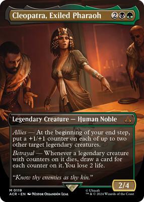 Cleopatra, Exiled Pharaoh (Borderless) card from Universes Beyond: Assassin's Creed