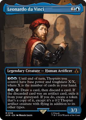 Leonardo da Vinci (Borderless) card from Universes Beyond: Assassin's Creed