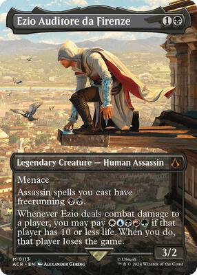 Ezio Auditore da Firenze (Borderless) card from Universes Beyond: Assassin's Creed