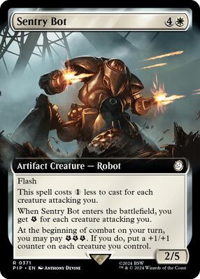 Sentry Bot (Extended Art) card from Universes Beyond: Fallout