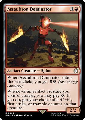 Assaultron Dominator card from Universes Beyond: Fallout