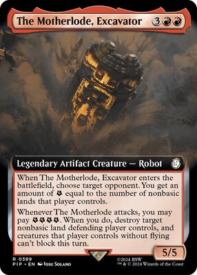 The Motherlode, Excavator (Extended Art) card from Universes Beyond: Fallout