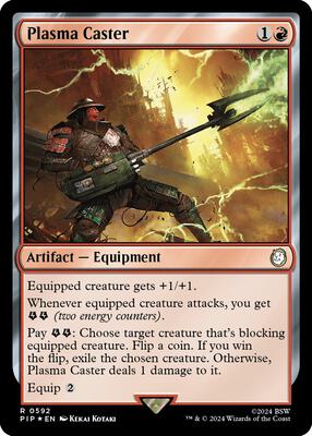 Plasma Caster (Surge Foil) card from Universes Beyond: Fallout