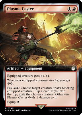Plasma Caster (Extended Art) card from Universes Beyond: Fallout
