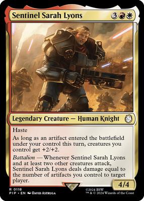 Sentinel Sarah Lyons card from Universes Beyond: Fallout
