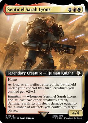 Sentinel Sarah Lyons (Extended Art) (Surge Foil) card from Universes Beyond: Fallout