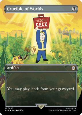 Crucible of Worlds (Borderless) (Surge Foil) card from Universes Beyond: Fallout