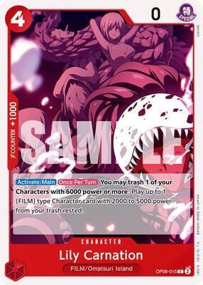 Lily Carnation card from Wings of the Captain