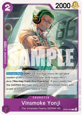 Vinsmoke Yonji (066) card from Wings of the Captain