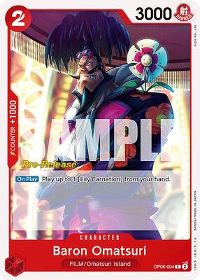 Baron Omatsuri card from Wings of the Captain Pre-Release Cards