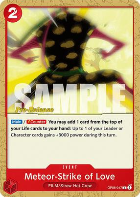 Meteor-Strike of Love card from Wings of the Captain Pre-Release Cards
