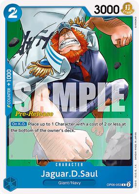 Jaguar.D.Saul card from Wings of the Captain Pre-Release Cards