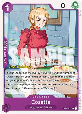 Cosette card from Wings of the Captain Pre-Release Cards