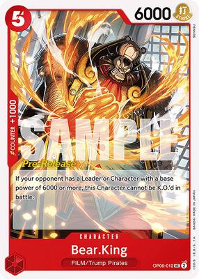 Bear.King card from Wings of the Captain Pre-Release Cards