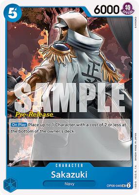 Sakazuki card from Wings of the Captain Pre-Release Cards