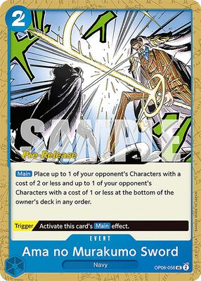 Ama no Murakumo Sword card from Wings of the Captain Pre-Release Cards