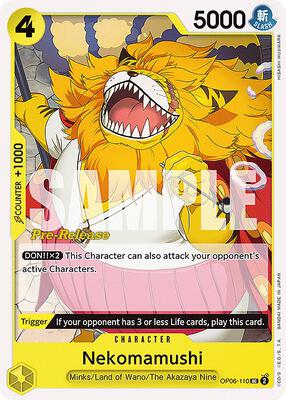 Nekomamushi card from Wings of the Captain Pre-Release Cards