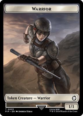 Warrior // Food (0012) Double-Sided Token card from Universes Beyond: Fallout