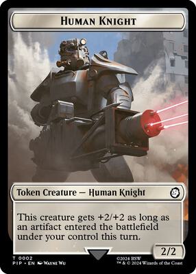 Human Knight // Copy Double-Sided Token card from Universes Beyond: Fallout