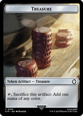 Treasure (0018) // Clue Double-Sided Token card from Universes Beyond: Fallout