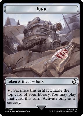 Junk // Soldier (0004) Double-Sided Token card from Universes Beyond: Fallout