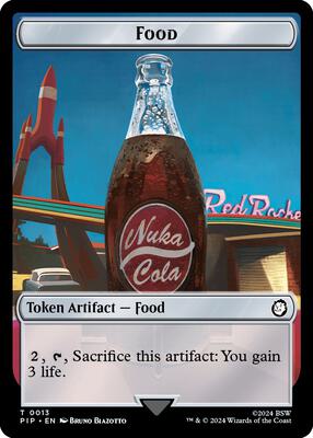 Food (0013) // Soldier (0004) Double-Sided Token card from Universes Beyond: Fallout