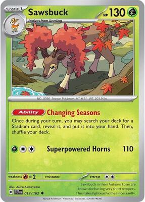 Sawsbuck - 017/162 card from SV05: Temporal Forces