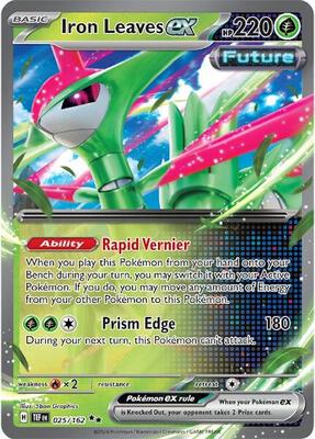 Iron Leaves ex - 025/162 card from SV05: Temporal Forces