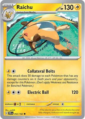 Raichu card from SV05: Temporal Forces