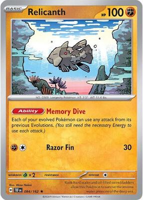Relicanth - 084/162 card from SV05: Temporal Forces