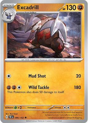 Excadrill - 086/162 card from SV05: Temporal Forces
