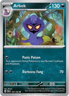 Arbok - 101/162 card from SV05: Temporal Forces