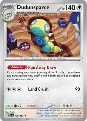 Dudunsparce card from SV05: Temporal Forces