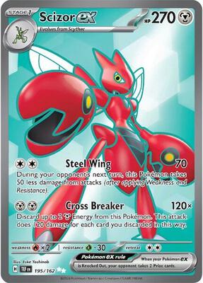 Scizor ex - 195/162 card from SV05: Temporal Forces