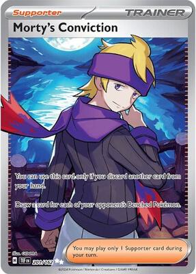 Morty's Conviction - 201/162 card from SV05: Temporal Forces