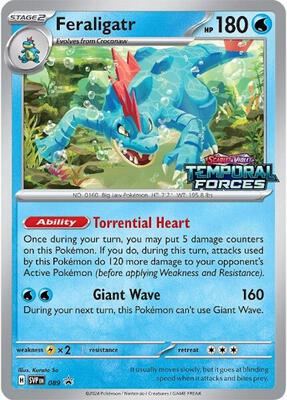 Feraligatr - 089 (Prerelease) card from SV: Scarlet & Violet Promo Cards